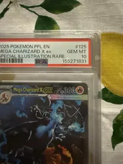 PSA 10 2025 Pokemon Mega Charizard X ex 125/094 Phantasmal Flames SIR Holo - Image 5