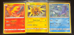 3x Legendary Birds Moltres Zapdos Articuno HOLO SET Pokemon SM143 SM145 SM144 LP - Image 1
