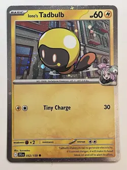 Pokemon Journey Together 052/159 Iono's Tadbulb Cosmos Holo Exclusive NM SWIRL - Image 1