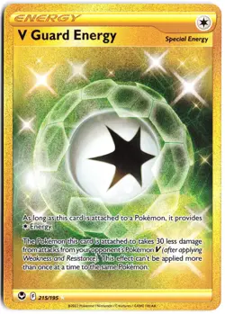 V Guard Energy 215/195 Secret Rare Silver Tempest Pokemon Holo LP - Image 1