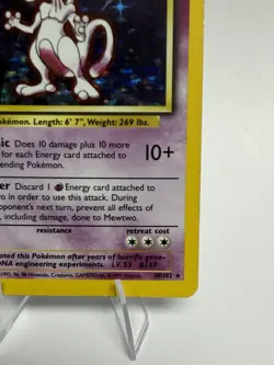 Pokemon TCG Mewtwo 010/102 Base Set Holo Rare MP/HP - Image 4