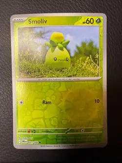 NM/M Reverse Holo Destined Rivals Smoliv 021/182 Common Pokemon - Image 1