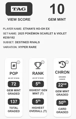 Ethans Ho-Oh EX - Destined Rivals 239/182 - TAG 10 - Image 3