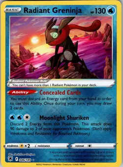 Radiant Greninja 046/189 Radiant Rare Astral Radiance Pokemon Holo Near Mint - Image 1