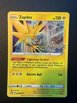 Zapdos 029/078 Holo Rare Pokemon GO Pokemon Near Mint - Image 1