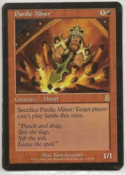 MTG - Odyssey series, Pardic Miner - a rare red Creature - dwarf card - Image 1