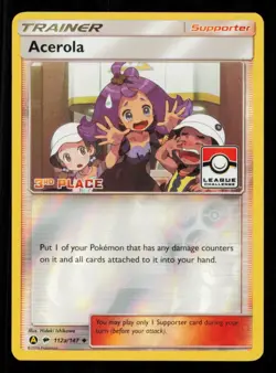 Pokemon Card Acerola 3rd Place League Challenge 112a/147 Promo Holo Foil LP 2019 - Image 1