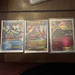 Pokemon TCG XY 3-Card EX Holo Lot Primal Kyogre-EX, Groudon-EX, Xerneas-EX - Image 1