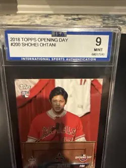 2018 Topps Opening Day Shohei Ohtani Rookie Card ISA 9 MINT - Image 3