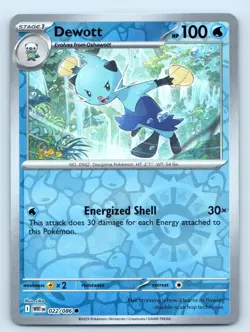Dewott 022/086 Common White Flare Pokemon Reverse Holo Near Mint - Image 1