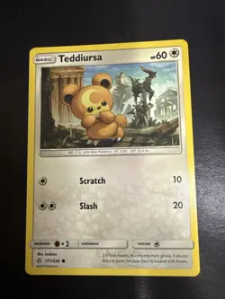 Teddiursa 171/236 Common Pokemon Sun & Moon Cosmic Eclipse Mint - Image 2