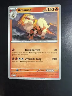 Arcanine 059/165 Uncommon Scarlet and Violet 151 Pokemon TCG - Image 2