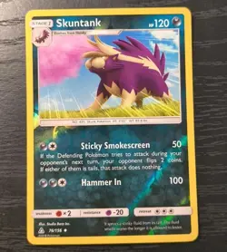 Pokemon Ultra Prism Skuntank Reverse Holo Uncommon Card 76/156 LP - Image 1