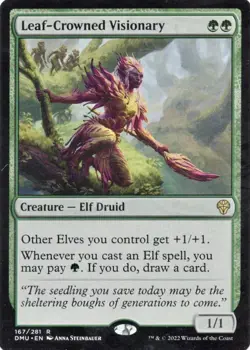 Leaf-Crowned Visionary DMU LP MTG Magic The Gathering Card - Image 1