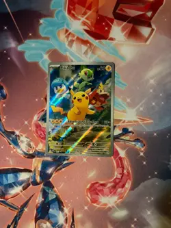 Pokemon TCG Pikachu 027 Promo Holo Black Star Paldea Evolved - Image 1