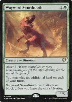 MTG Magic the Gathering Wayward Swordtooth (331/1173) Commander Masters VLP Card - Image 1