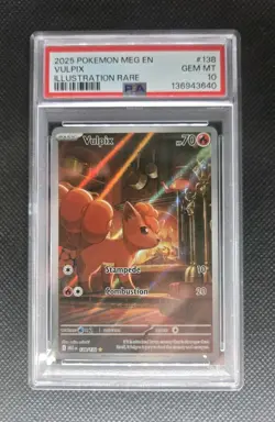 2025 POKEMON MEG EN-MEGA EVOLUTION ILLUSTRATION RARE #138 VULPIX PSA 10 - Image 3