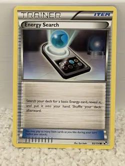 Energy Search 93/114 - Black & White - Uncommon - Pokemon Card TCG Unplayed! - Image 1