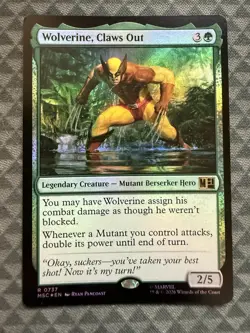 MTG Wolverine, Claws Out #0737 Foil Rare Commander: Marvel Super Heroes (MSC) - Image 2