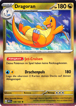 Pokemon 151 Dragoran HOLO - MEW 149/165 Einzelkarte - DEUTSCH - PKM Karte M/NM - Image 1