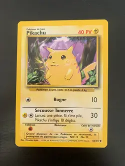 Carte Pokemon : Pikachu 58/102 Edition 2 Set de Base Wizards Francais - Image 1