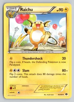 RAICHU 40/99 UNCOMMON NEXT DESTINIES POKEMON MP - Image 1