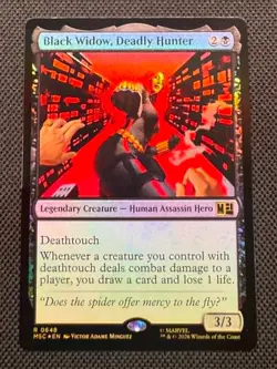 FOIL - Black Widow, Deadly Hunter - MTG - 648 Commander: Marvel Super Heroes NM - Image 1