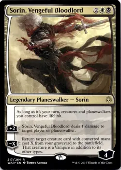Sorin, Vengeful Bloodlord WAR #217 Rare War of the Spark Magic: The Gathering NM - Image 1