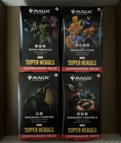 Marvel Super Heroes Magic The Gathering Commander Decks - Set of 4 - Image 1