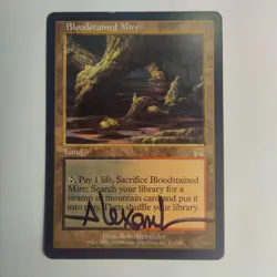 MTG Bloodstained Mire Onslaught - Signed by Artist Rob Alexander - Image 1