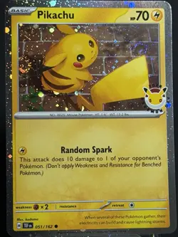 DOUBLE SWIRL 🌀Pikachu 051 /162 Stamped 2026 Pokemon Day 30th Anniversary NM - Image 1