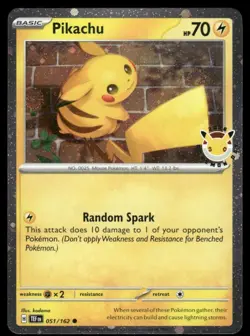 DOUBLE SWIRL 🌀Pikachu 051 /162 Stamped 2026 Pokemon Day 30th Anniversary NM - Image 2