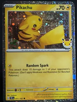 DOUBLE SWIRL 🌀Pikachu 051 /162 Stamped 2026 Pokemon Day 30th Anniversary NM - Image 5