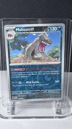 Mabosstiff Rare Reverse Holo Darkness PALDEAN FATES Pokemon TCG Card 063/091 - Image 1