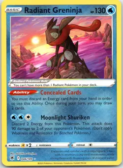 Radiant Greninja 046/189 Radiant Rare Astral Radiance Holo NM - Image 1