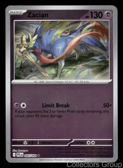 ZACIAN 045/094 RARE PHANTASMAL FLAMES POKEMON REVERSE HOLO NEAR MINT - Image 1