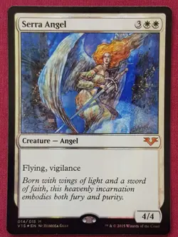 Magic The Gathering FROM THE VAULT ANGELS FTV FOIL SERRA ANGEL white card MTG - Image 1