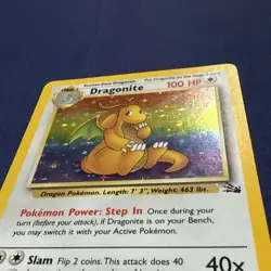 Pokemon TCG Dragonite Fossil 1999 Unlimited Holo Rare Card 04/62 WOTC Vintage LP - Image 4