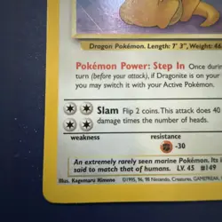 Pokemon TCG Dragonite Fossil 1999 Unlimited Holo Rare Card 04/62 WOTC Vintage LP - Image 5