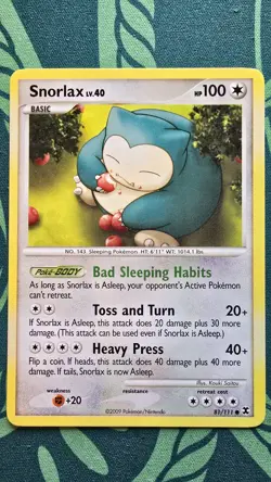 2009 Pokemon Snorlax 81/111 Rising Rivals NM/LP - Image 1