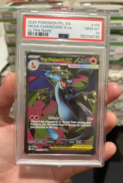 Mega Charizard X EX 109/094 Ultra Rare Pfl En-phantasmal Flames Pokemon PSA 10 - Image 1