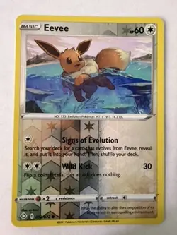 Pokemon - Eevee - Common - Reverse Holo - 52/72 - NM - Image 1