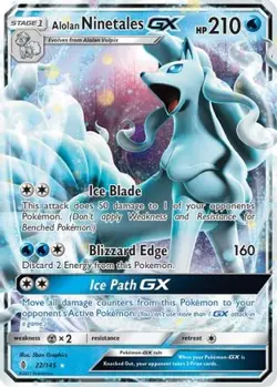 Alolan Ninetales GX 22/145 Holo Ultra Rare Guardians Rising Pokemon Near Mint - Image 1