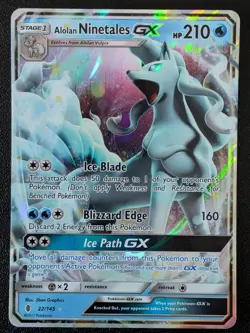 Alolan Ninetales GX 22/145 Holo Ultra Rare Guardians Rising Pokemon Near Mint - Image 2
