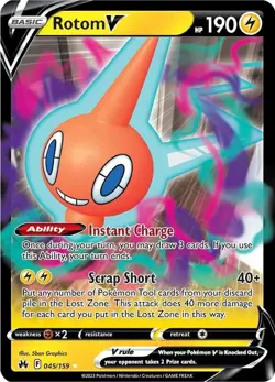 Rotom V 045/159 - Crown Zenith - NM Pokemon TCG - Image 1