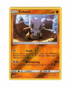 Cubone 105/236 Sm-Unified Minds Reverse Holo - Pokemon Card - Image 1