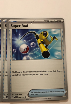 Pokemon Card Paldea Evolved 2x Playset Super Rod 188/193 - Image 1