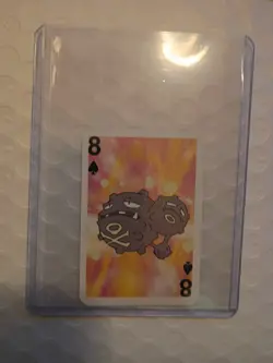 1999 Pokemon Weezing Mini Playing Card Poker Bicycle 8 of Spades - Image 2