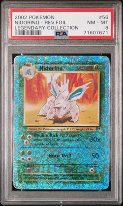 Pokemon PSA 8 NM/MINT 2002 Nidorino Legendary Reverse Holo Card - Image 1