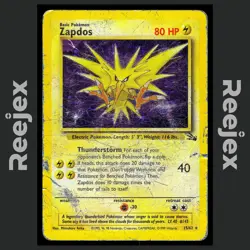 Zapdos - 15/62 - Holo Rare - Fossil - Pokemon Card - HP - Image 1